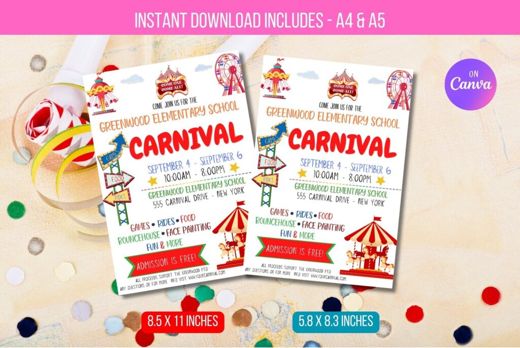 Editable Carnival flyer design