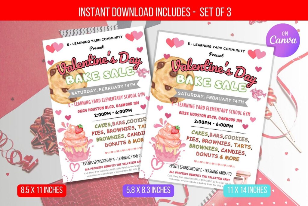 Valentine bake sale flyer