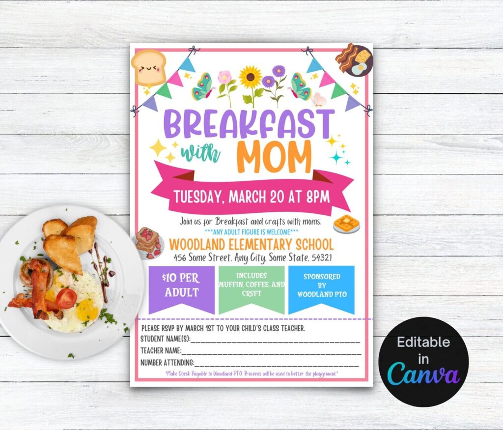 Breakfast with mom flyer