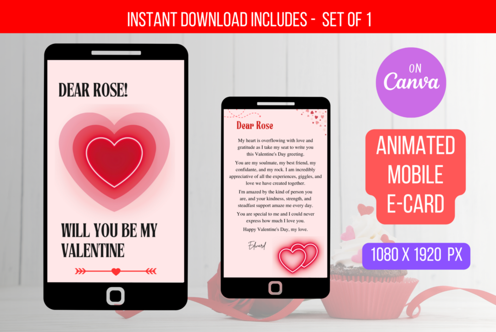 Valentine's Day Animated Card Invite for Mobile