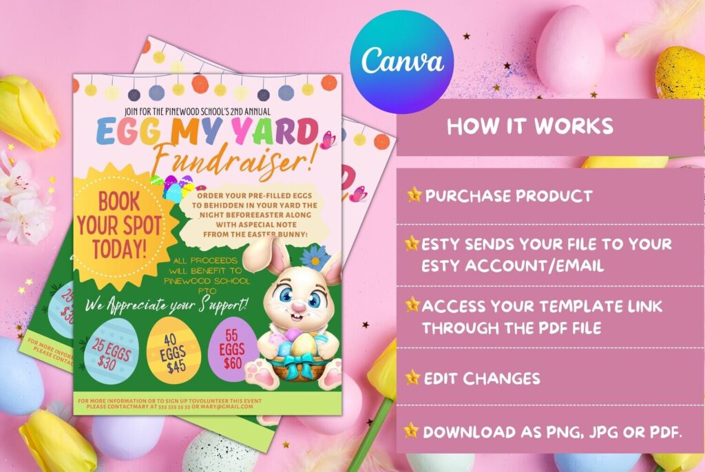 customize Egg My Yard Fundraiser flyer