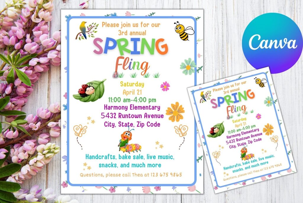 Editable Spring Fling flyer