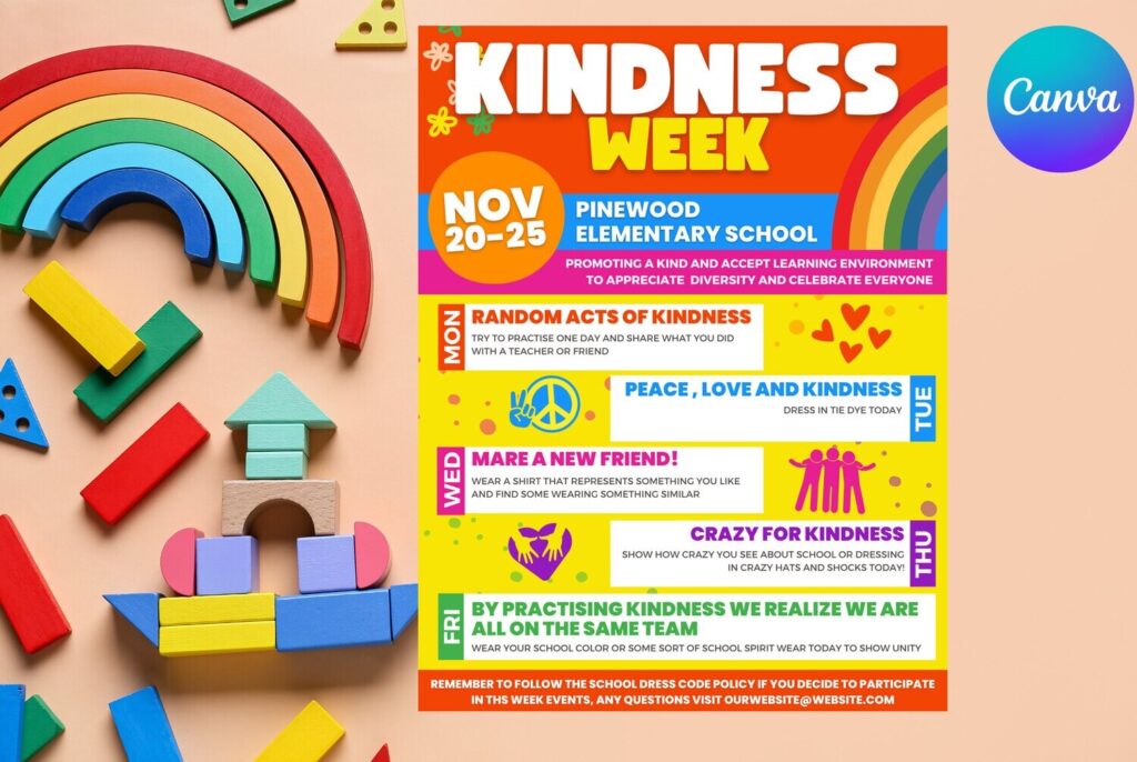 Editable Kindness Week Itinerary flyer 