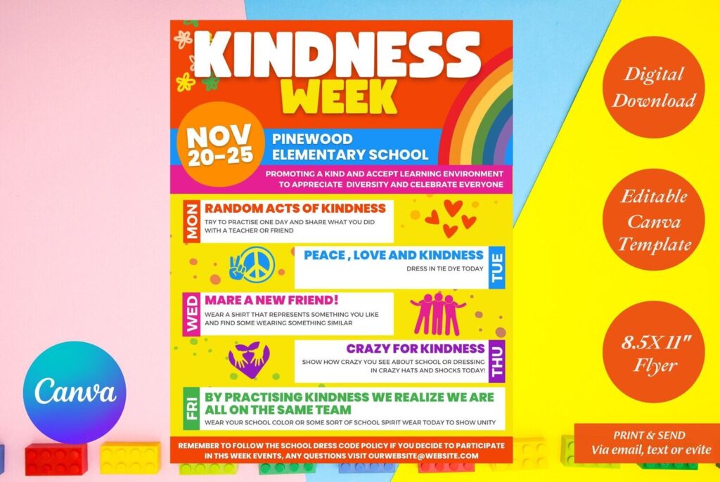 Customisable Kindness Week Itinerary flyer