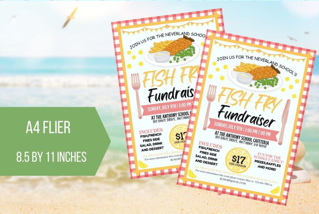 Editable Fish Fry Fundraiser flyer