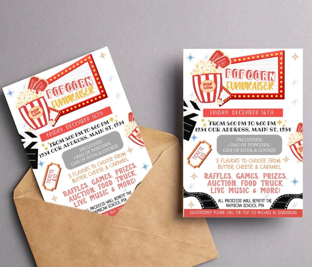 Editable Popcorn Fundraiser Flyer