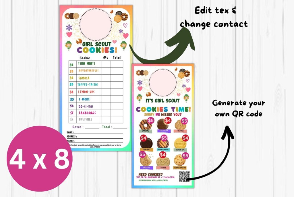 customisable Girl Scout Cookie Door Hanger flyer