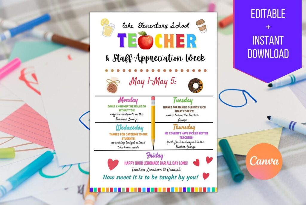 Editable Teacher Appreciation Week Newsletter flyer