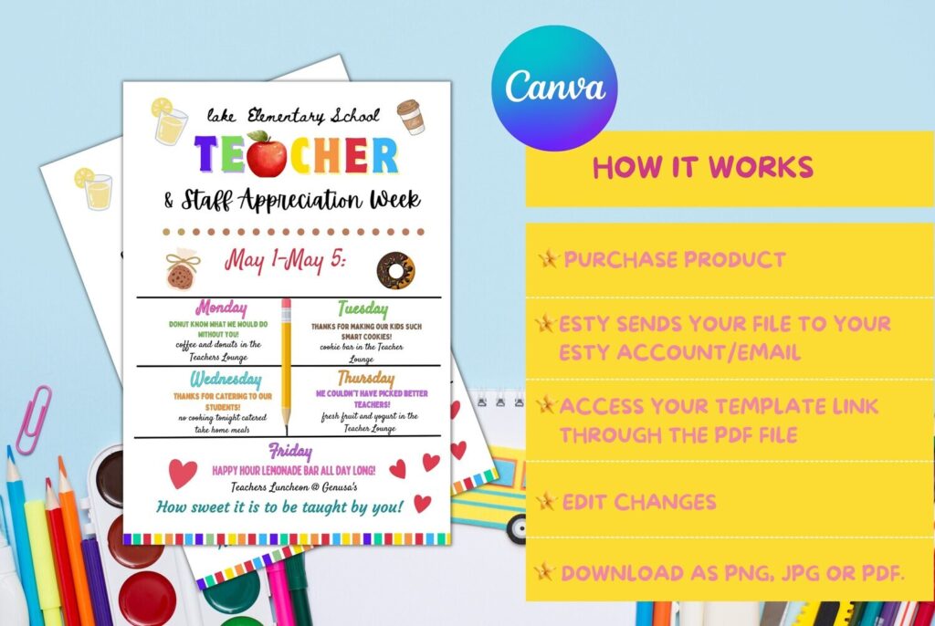 Editable Teacher Appreciation Week Newsletter flyer