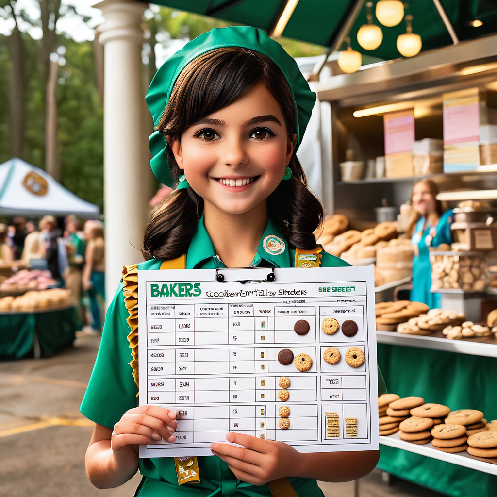 Bakers Girl Scout Cookie Booth Tally Sheet