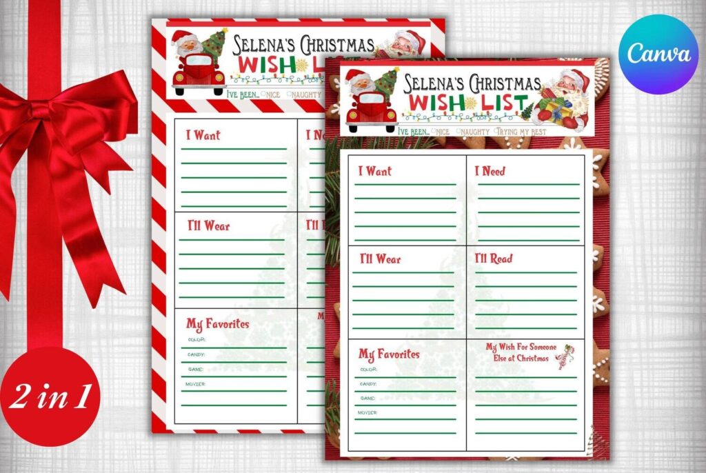 Editable Christmas Wish List for Kids flyer