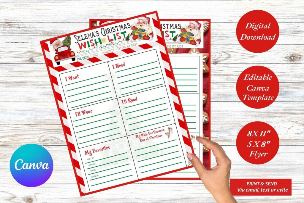 Personalised Christmas Wish List for Kids flyer