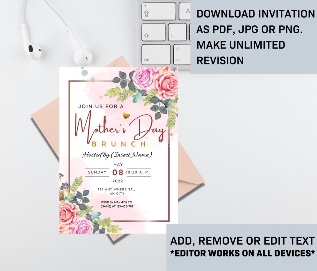 Personalised Beautiful Floral Mother's Day flyer