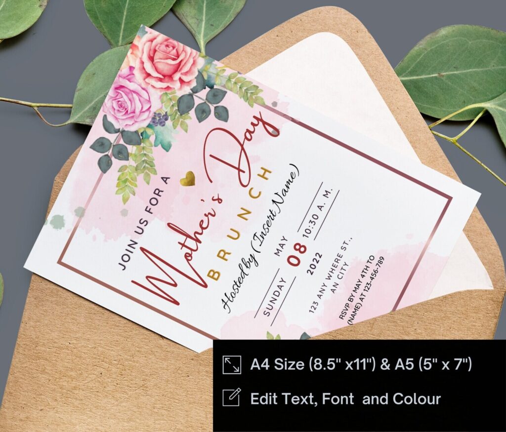 Editable Beautiful Floral Mother's Day flyer