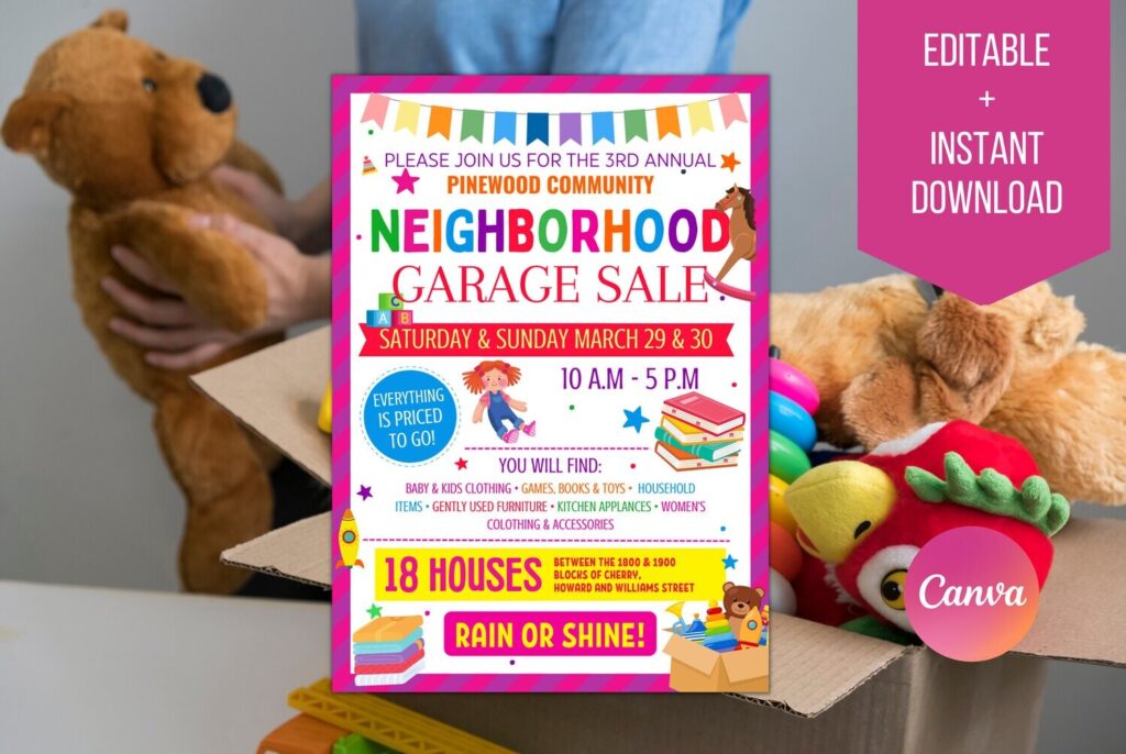 Editable garage sale flyer