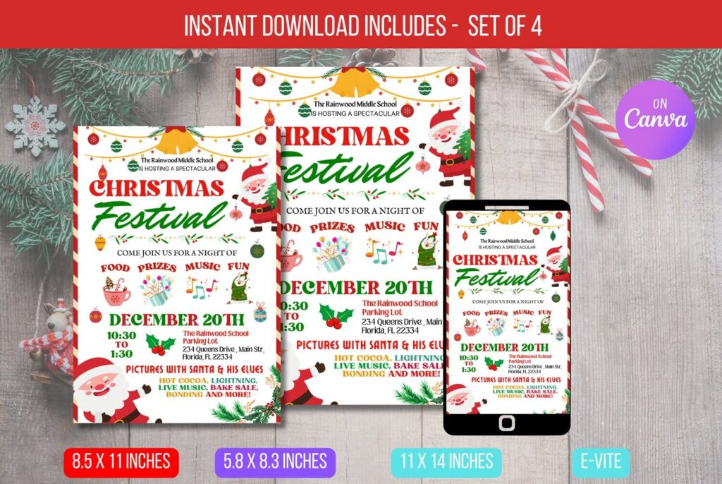 EDITABLE Christmas Festival Flyer