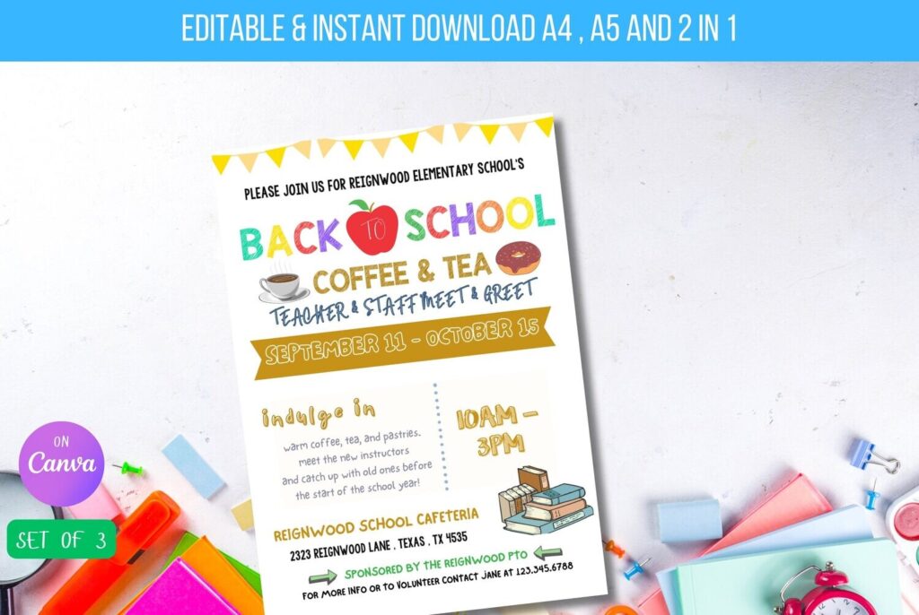 EDITABLE Back To School Meet and Greet flyer