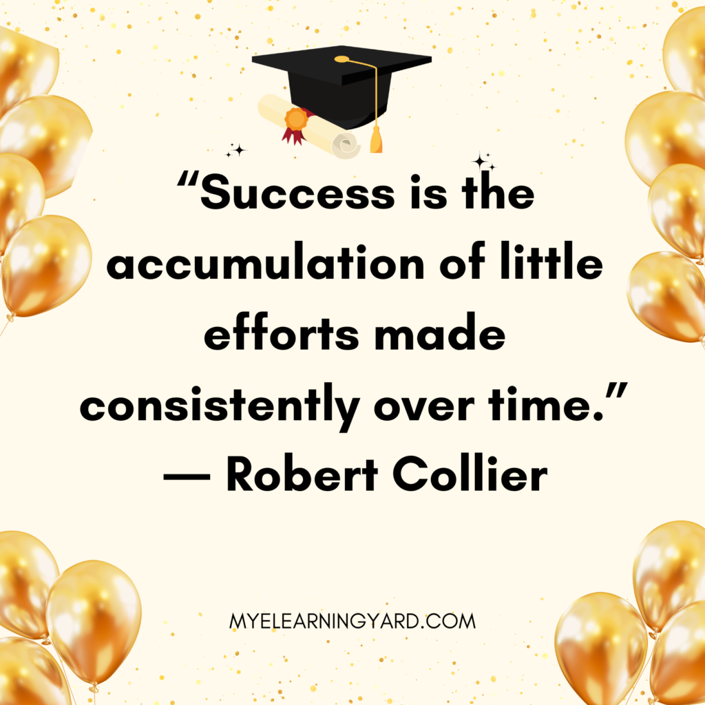 “Success is the accumulation of little efforts made consistently over time.” ― Robert Collier