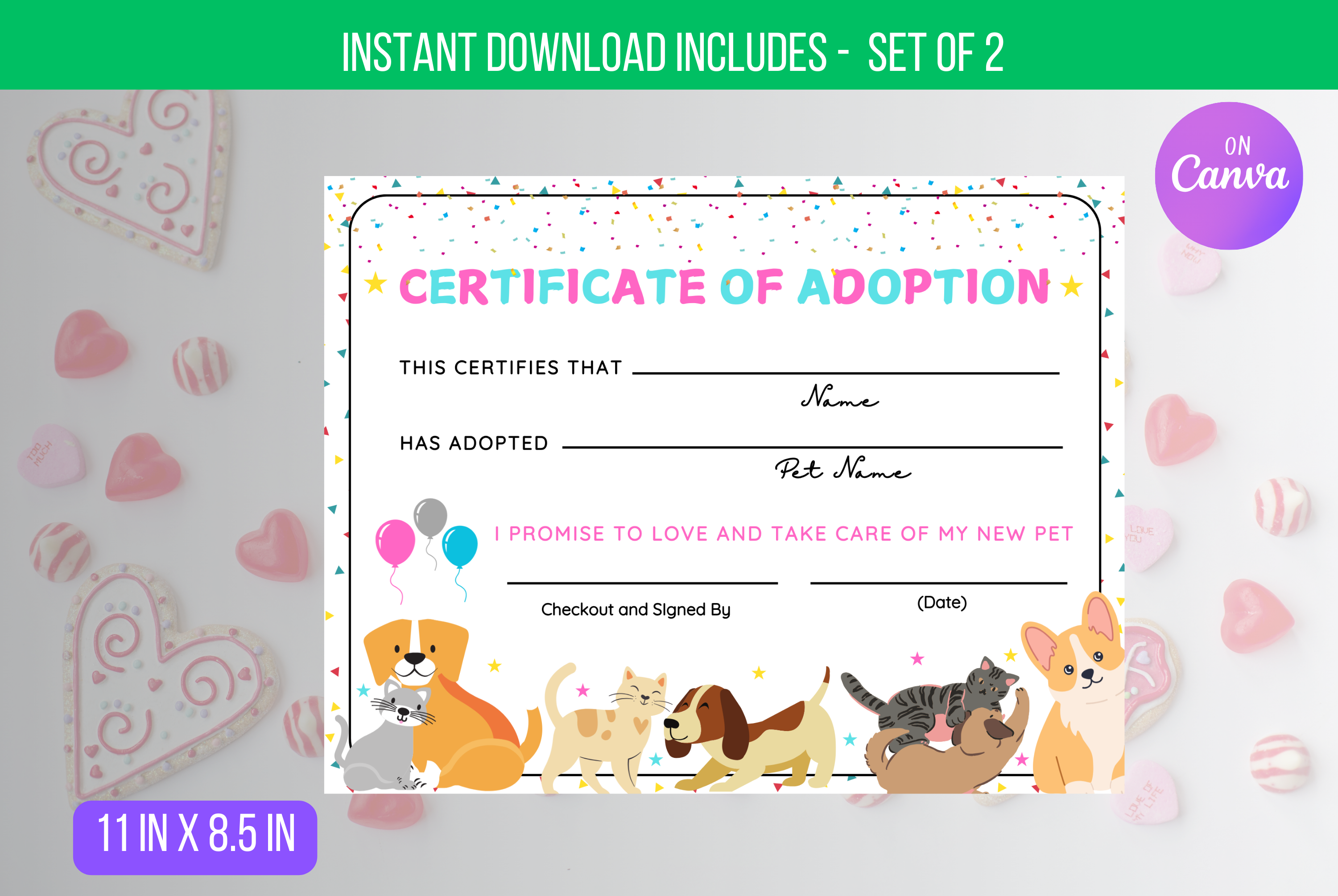 Editable Adoption Certificates Template