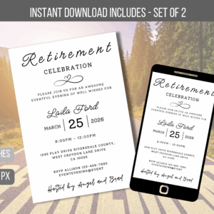 Editable Retirement Celebration Invite