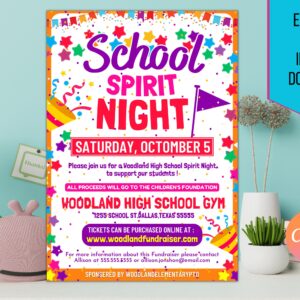 Editable School Spirit Night Flyer