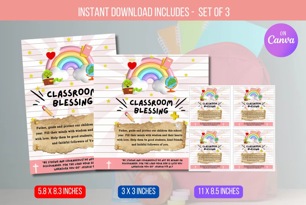 Printable Classroom Blessing Tag