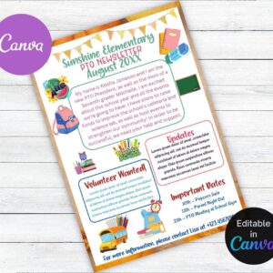 Editable AUGUST PTO Newsletter Flyer