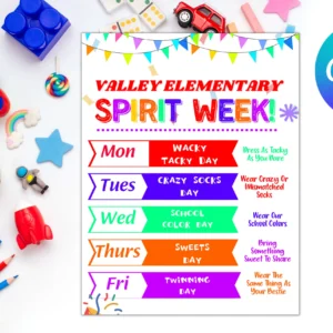 Editable School Spirit Week Flyer