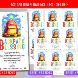 Editable Backpack Blessings Tag