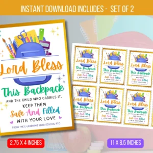 Editable Backpack Blessings Tag
