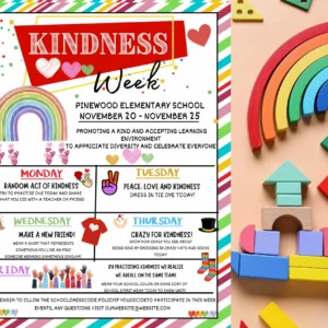 Editable Kindness Week Itinerary Flyer