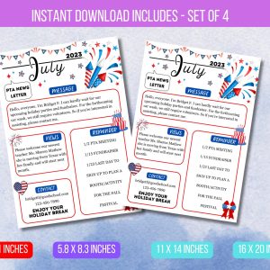 Editable July Newsletter Template