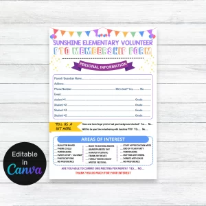 Editable PTO Membership Form