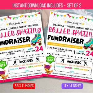 Editable Roller Skating Fundraiser Flyer