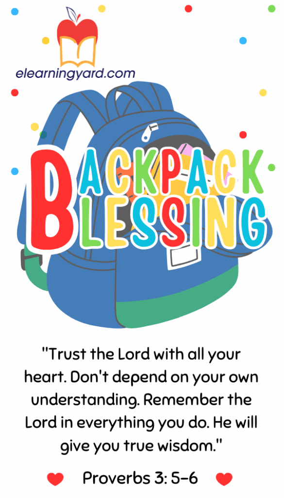 First Day of School Prayer Bag Tags