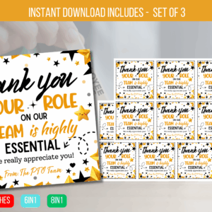 Editable Employee Appreciation Gift Tag
