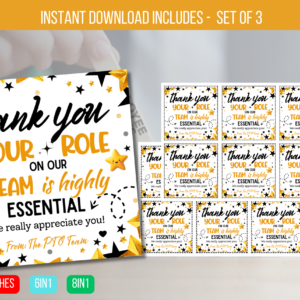 Editable Employee Appreciation Gift Tag