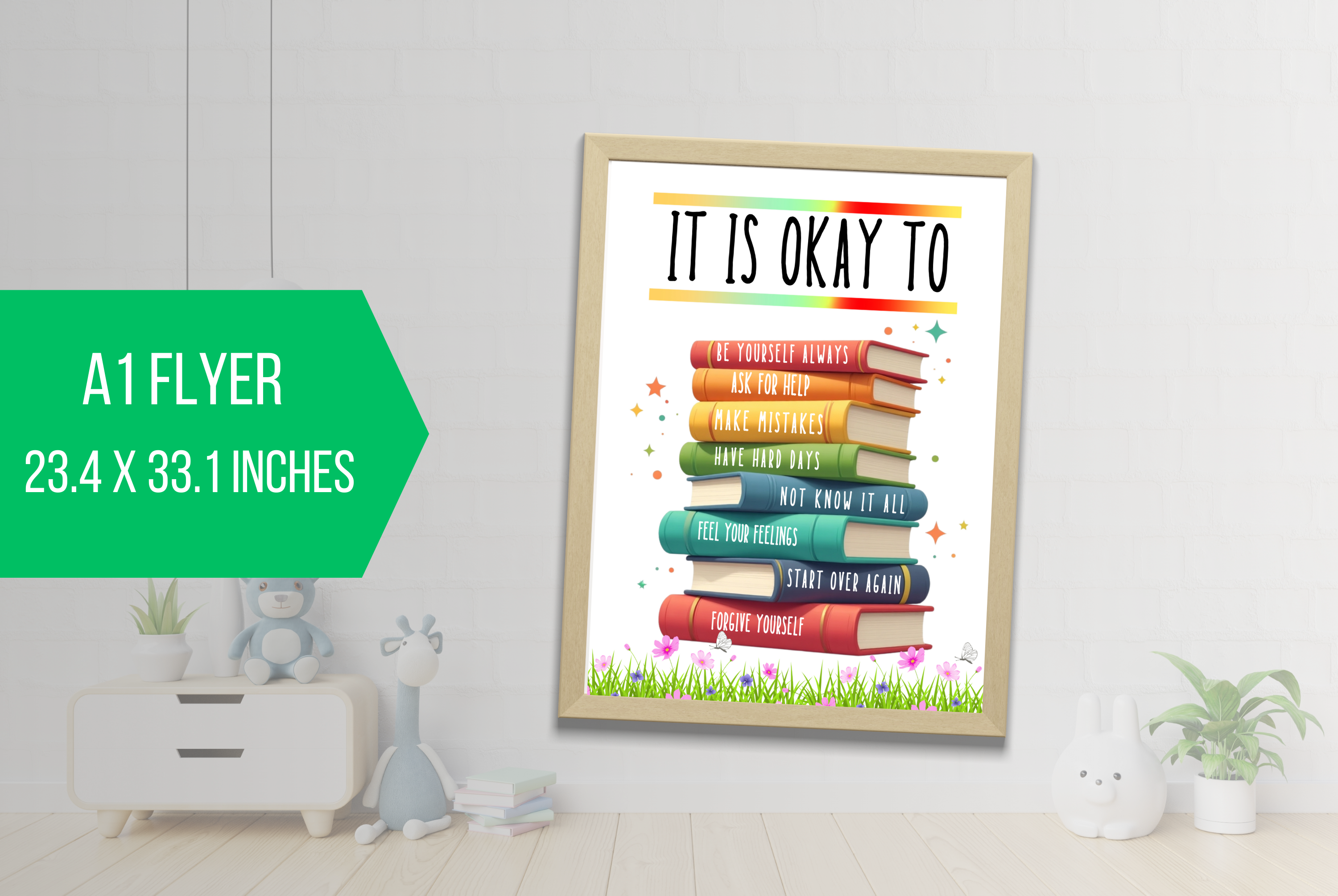 Editable It is Okay to Not Be Okay Wall Art