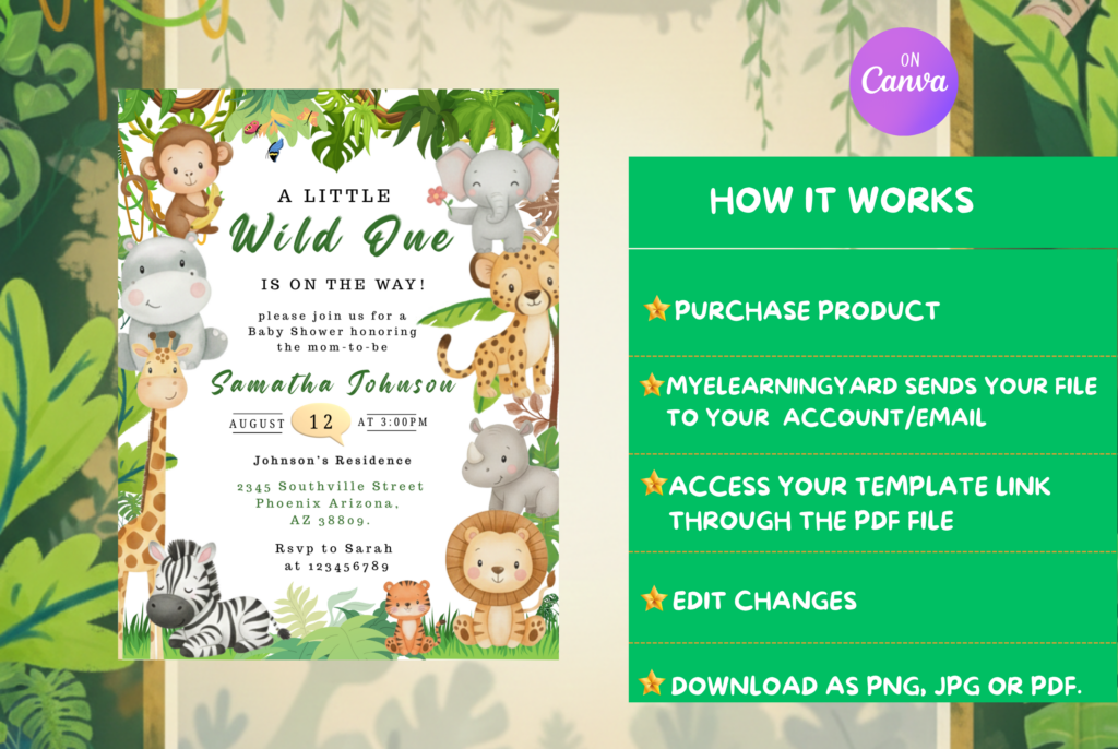 Jungle Baby Shower Invitation