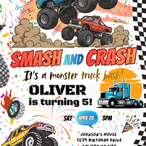 Monster Truck Bash Party Flyer