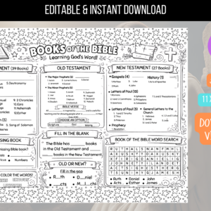 Books of the Bible Worksheets PDF