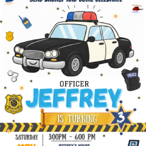 Police Car Birthday Flyer