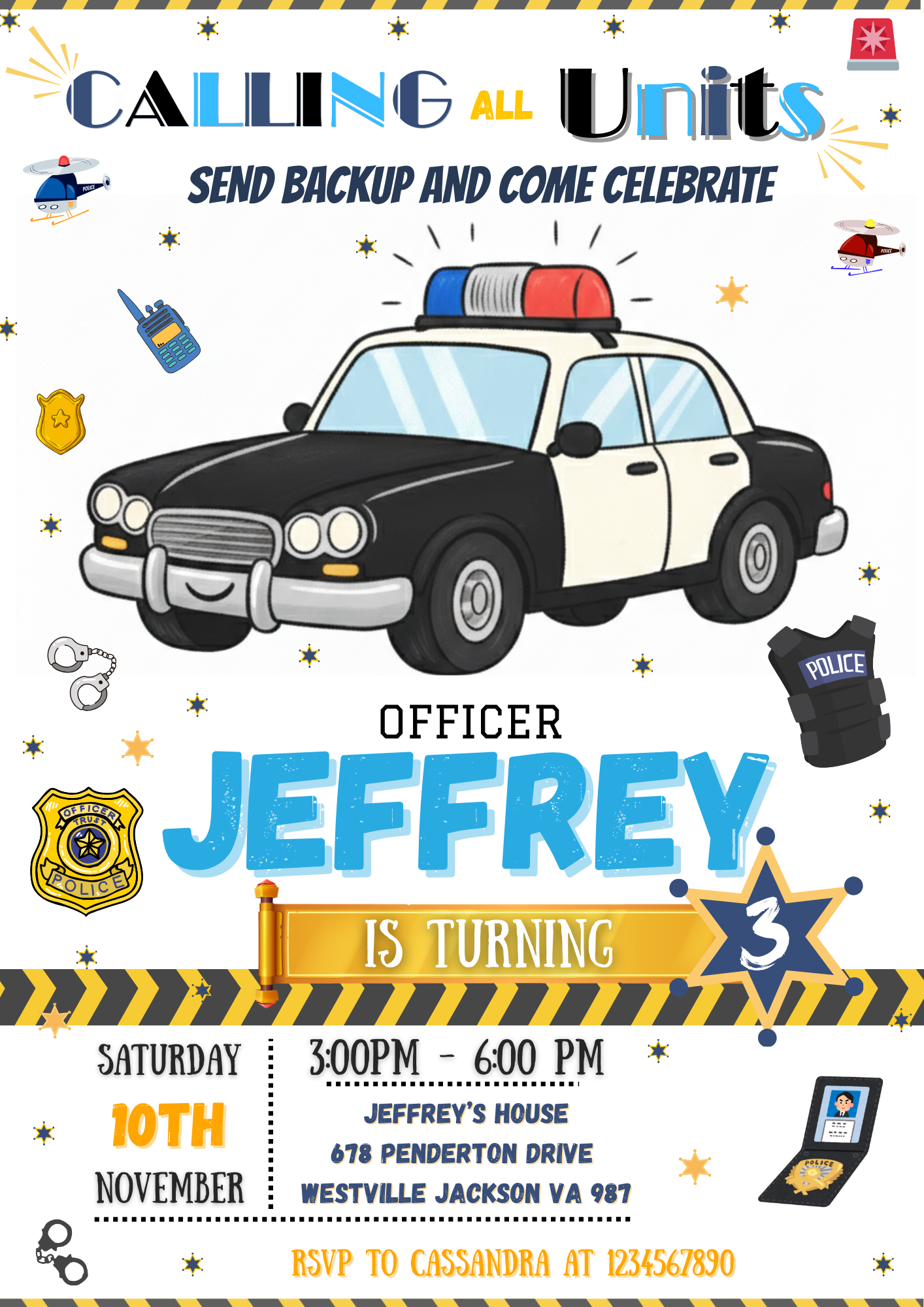Police Birthday Invitation