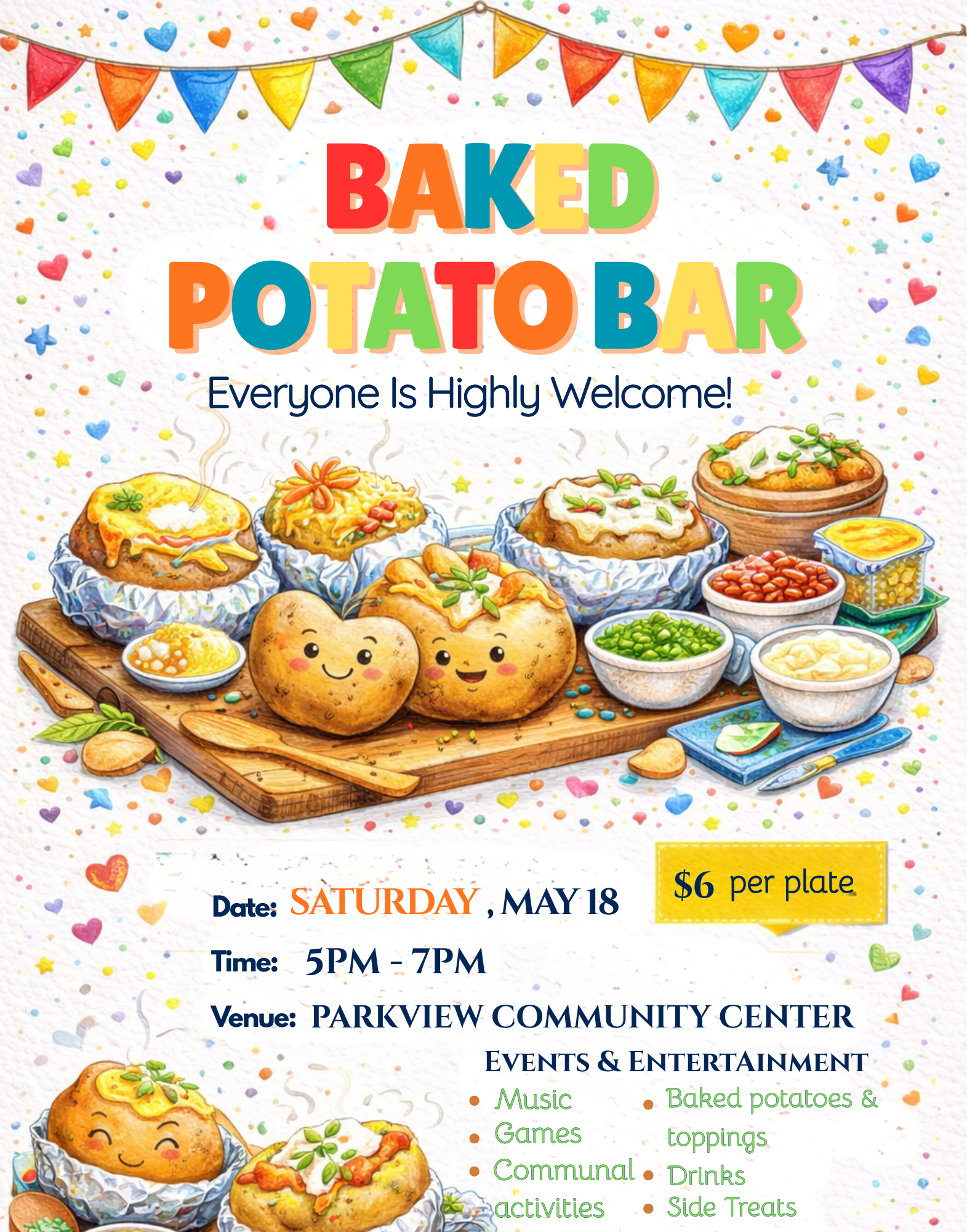 Potato Bake a Sale Flyer