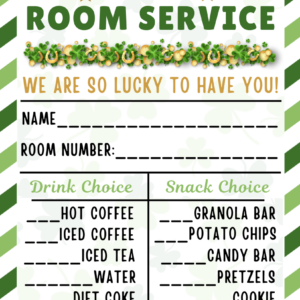 St. Patrick’s Day VIP Room Service Door Hanger