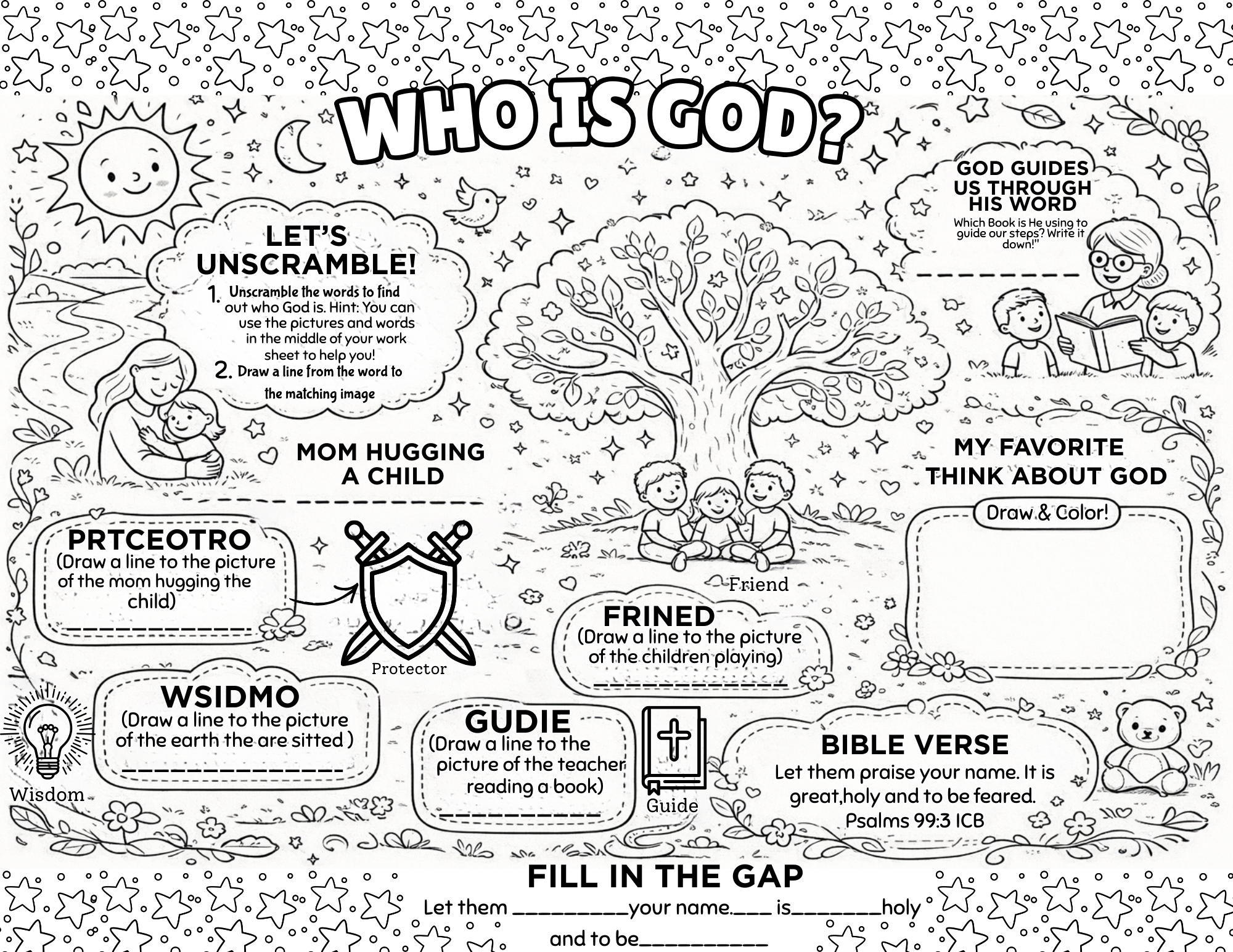 Who is God worksheet mockup