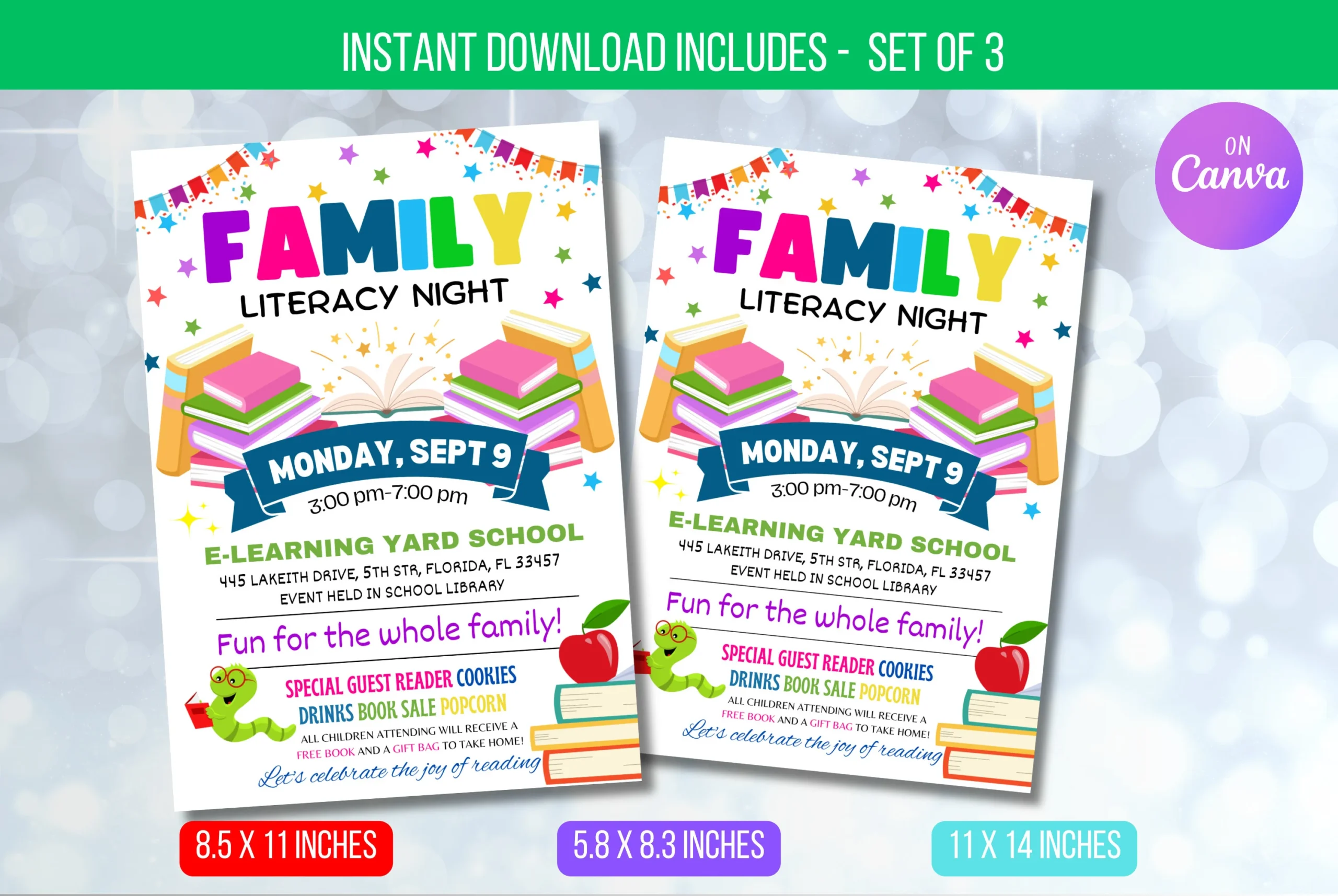 Editable Family Literacy Night Flyer