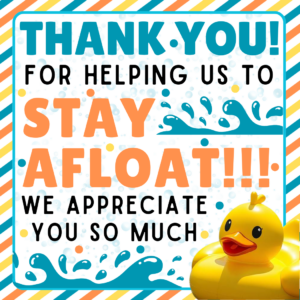 Thank you for keeping us afloat tag