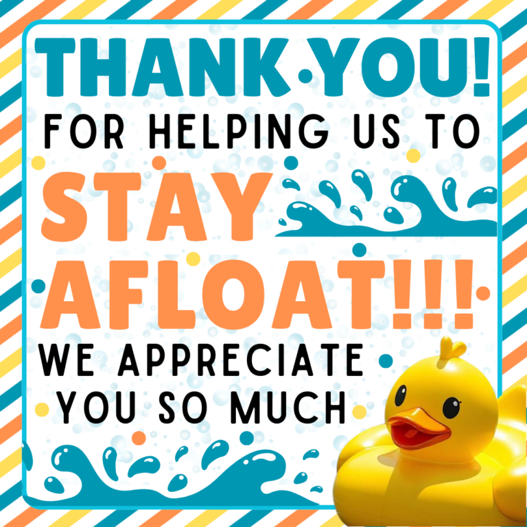 Thank you for keeping us afloat tag