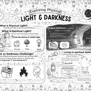 physical and spiritual Parts of light and darkness worksheet